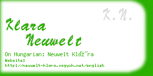 klara neuwelt business card